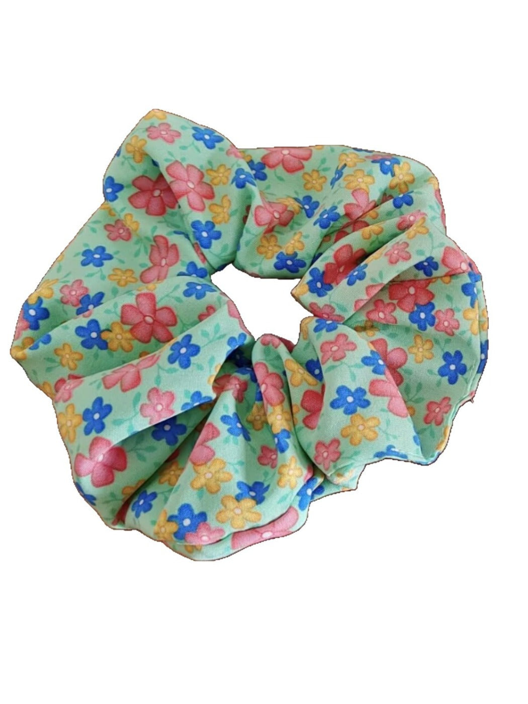 Gifty - Floral Print Polyester Elastic Scrunchie
