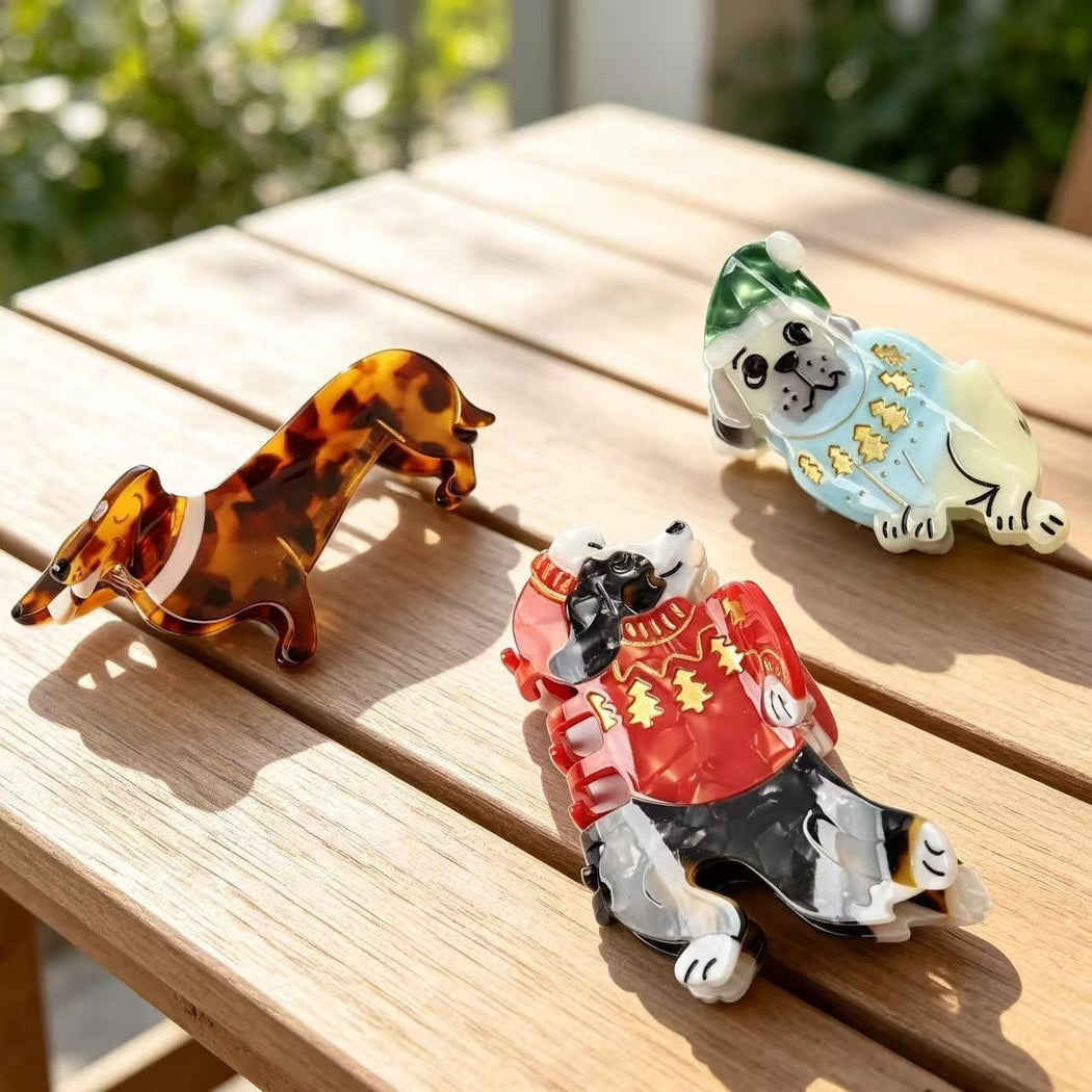 Beau - Acetate Dog Shape Animal Claw Clip