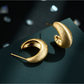 Earedge - Brushed C Shape Geometric Alloy Stud Earrings