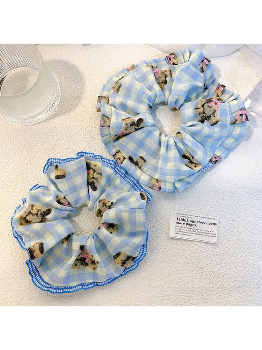 Gifty - Adorable Bear Striped Scrunchie