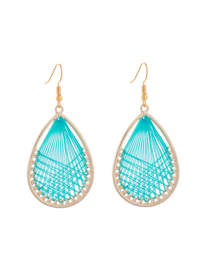 Side view of Earedge Cord Woven Teardrop Earrings showing teardrop shape and cord texture