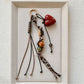 Keypus - Retro Heart Beaded Leopard Detail Keychain