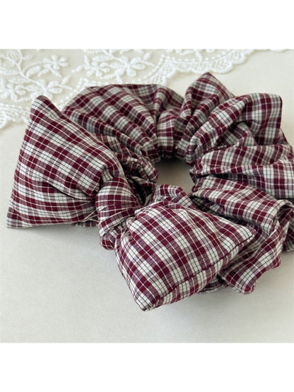 Gifty - Plaid Bow Scrunchie Hair Tie
