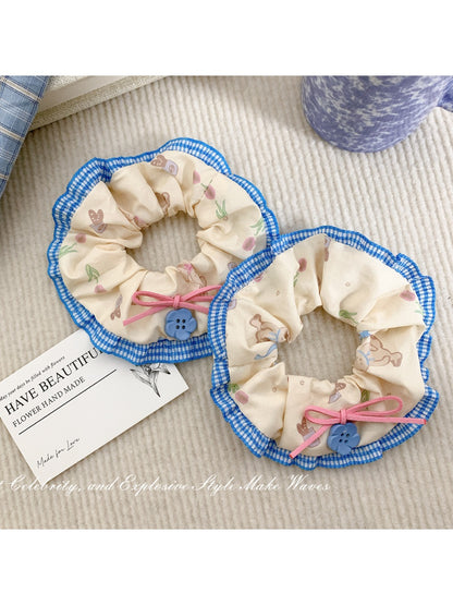 Gifty - Red Blue Button Hair Ring