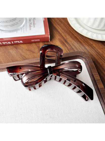 Beau - PC Bow Accent Geometric Ring Hair Claw Clip