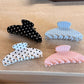 Beau Sweet Polka Dot Stripe Claw Clip on white background showing full clip design