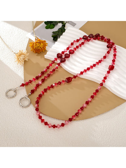 Keypus - Acrylic Heart Beaded Crossbody Phone Chain