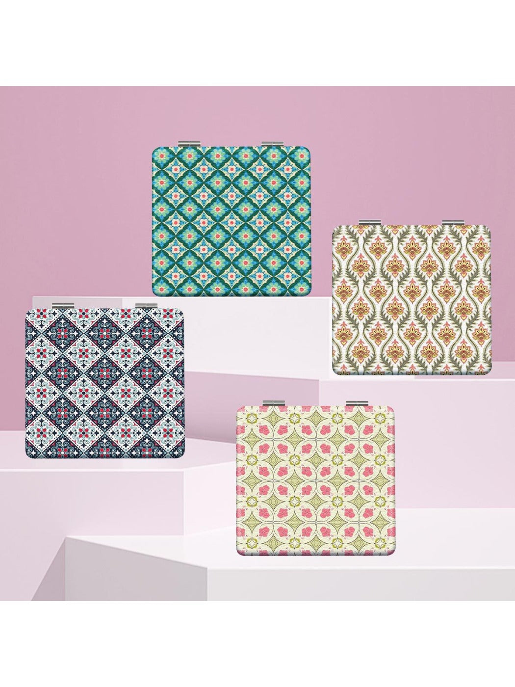 Mirroray - Vintage Plaid Square Compact Mirror