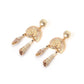 Earedge - Textured Alloy Ocean Motif Dangle Earrings