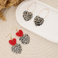 Earedge - Leopard Print Heart Shaped Earrings