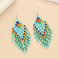 Earedge - Floral Tassel Drop Earrings