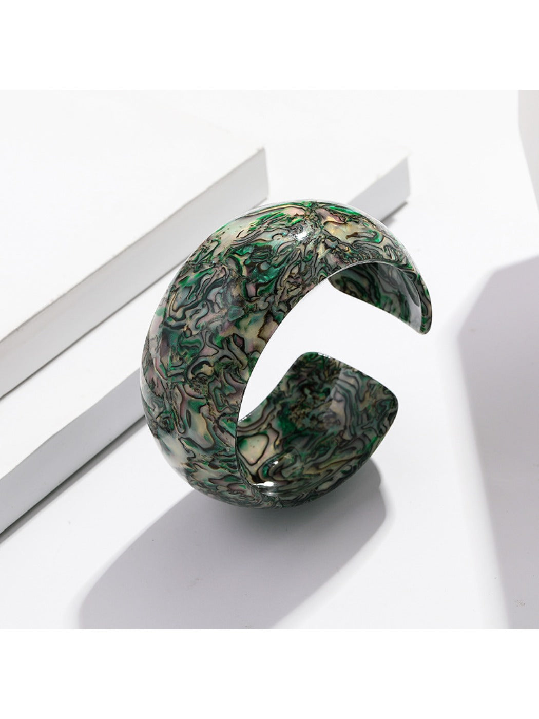 Lovra vintage ombre open cuff bracelet displayed with soft lighting emphasizing ombre effect