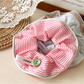 Gifty - Striped Heart Button High Stretch Scrunchie