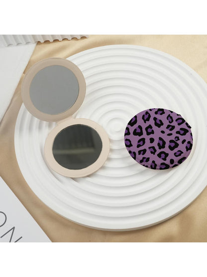 Mirroray - Pink and Purple Leopard Print Compact Mirror
