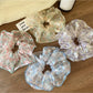 Gifty - Puffed Seersucker Floral Scrunchie