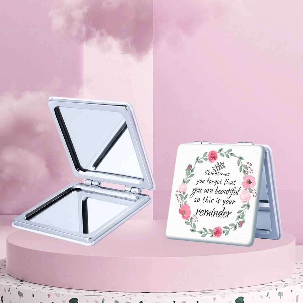 Mirroray - Floral Quote Compact Tabletop Makeup Mirror