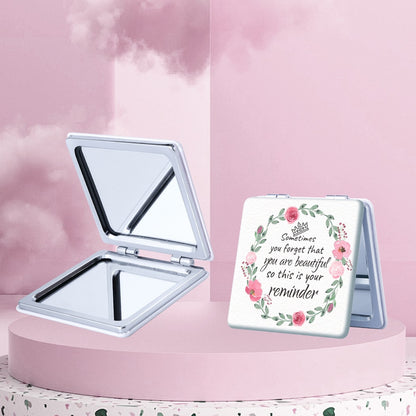 Mirroray - Floral Quote Compact Tabletop Makeup Mirror