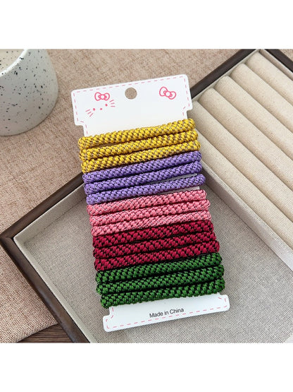 Gifty - Minimalist Braided Hair Ties Set Thick Scrunchies