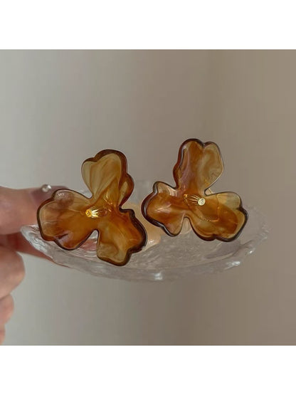 Earedge - Vintage Amber Flower Earrings