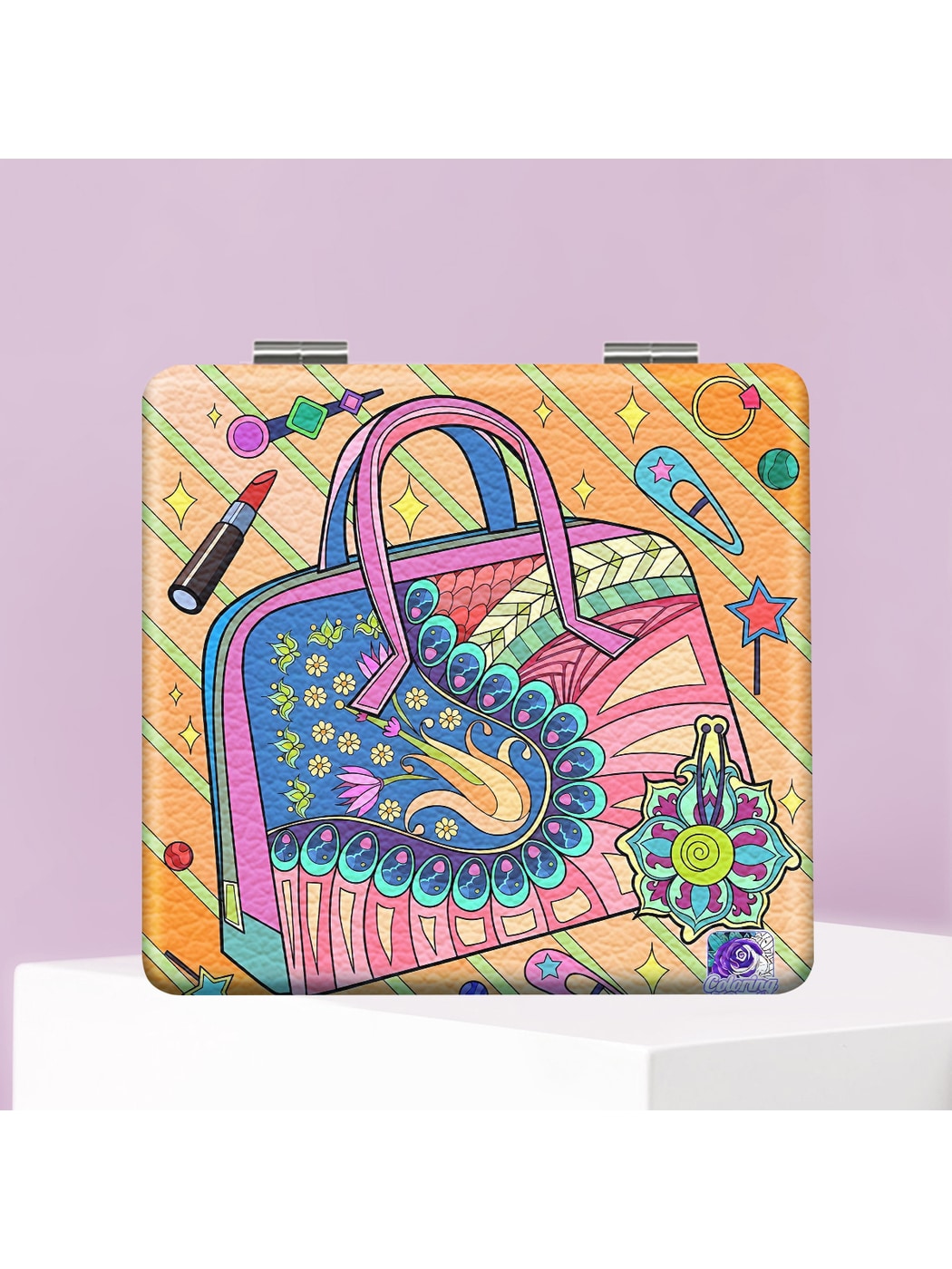 Mirroray - Holiday Theme Cartoon Print Makeup Mirror