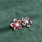 Earedge - Sweet Floral Accent Synthetic Zircon Stud Earrings