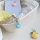 Keypus - Beaded Heart Bag Charm Alloy Plastic Keychain