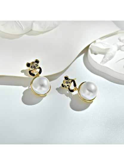 Earedge - Cute Panda Shaped Earrings