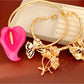 Nozari - Alloy Flower Butterfly Clavicle Chain Necklace