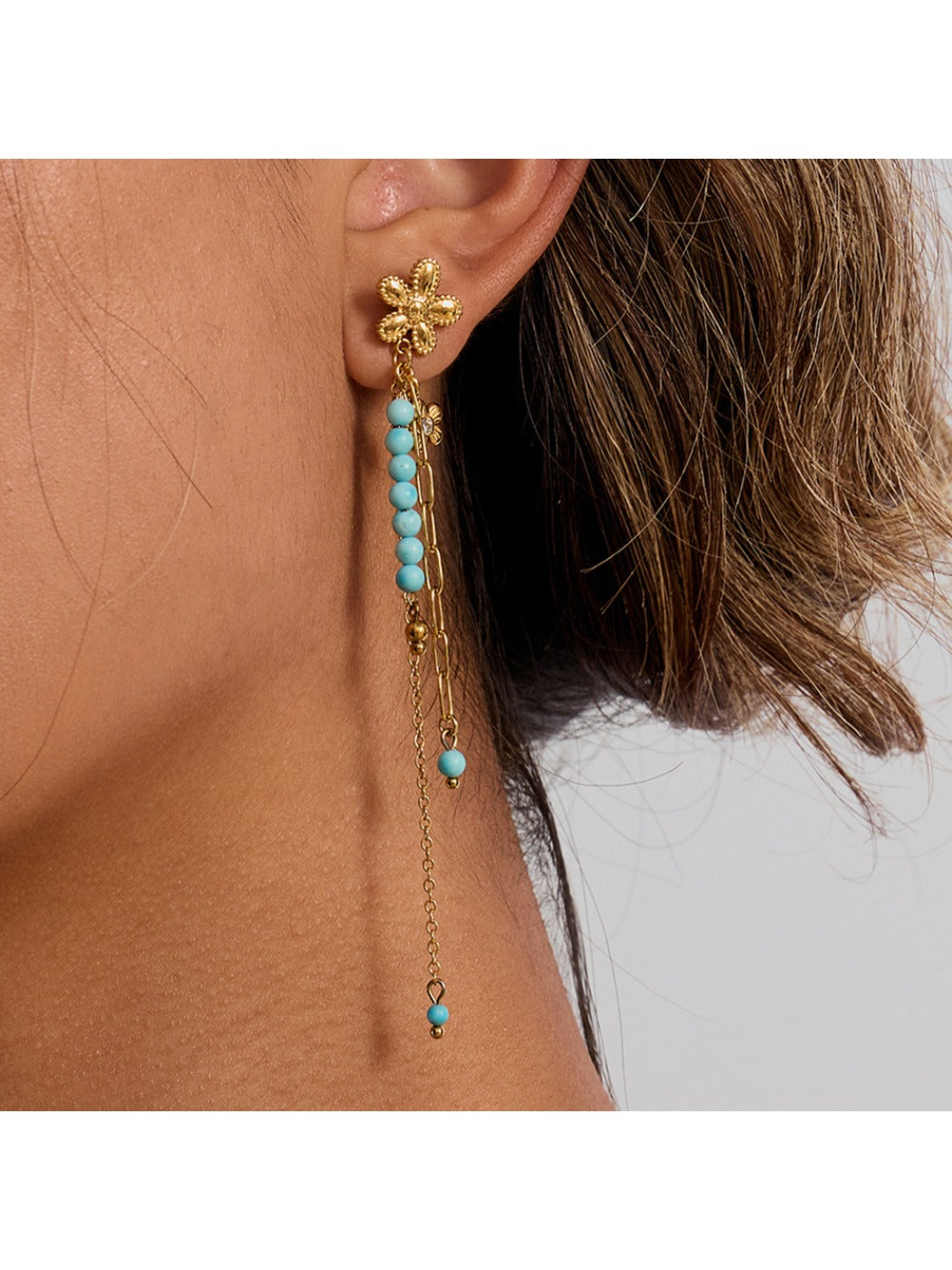 Earedge - Vintage Floral Chain Earrings