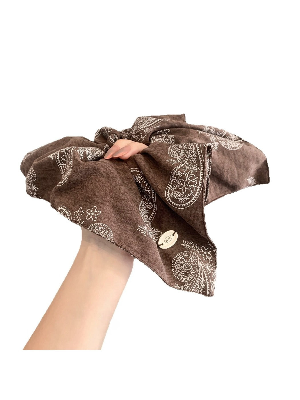 Gifty - Retro Fashionable Paisley Print Square Scrunchie