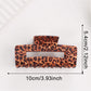 Beau - Leopard Print Square Openwork Claw Clip