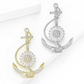 Brovia - Rhinestone Anchor Accent Alloy Brooch