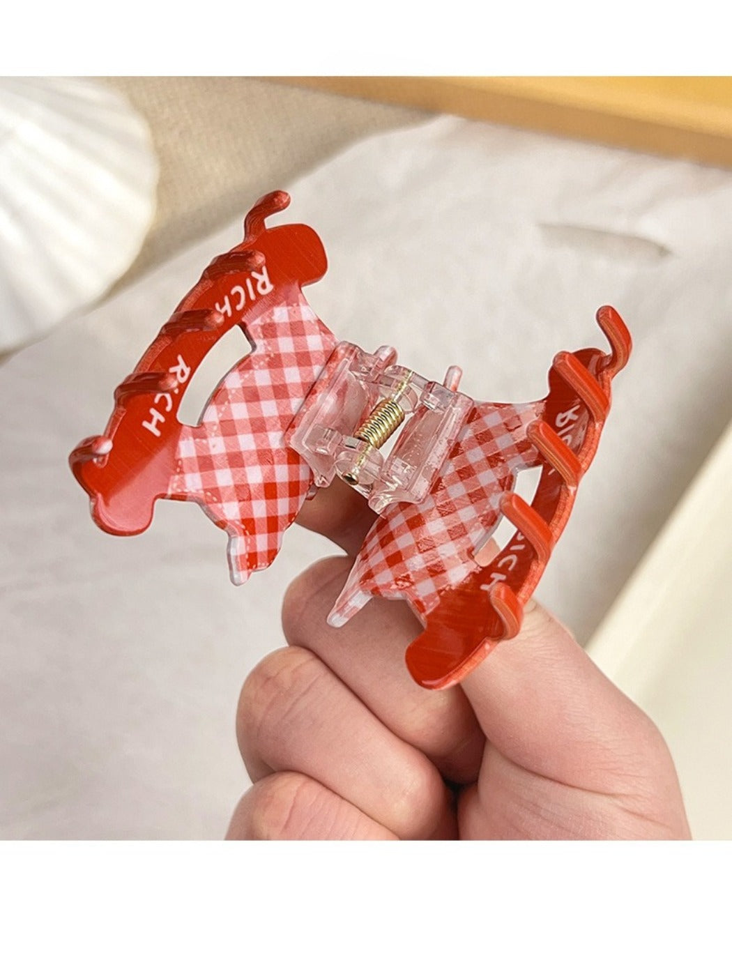 Beau - Polka Dot Stool Shaped Claw Clip