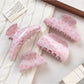 Beau Sweet Pink Floral Print Hair Claw Clip on white background