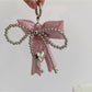 Keypus - Faux Leather Bow Heart Detail Bag Charm Keychain