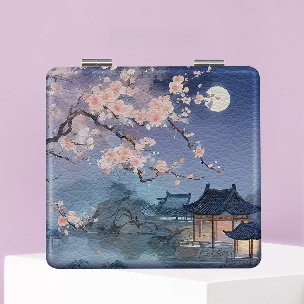 Mirroray - Retro Landscape Print Foldable Compact Mirror