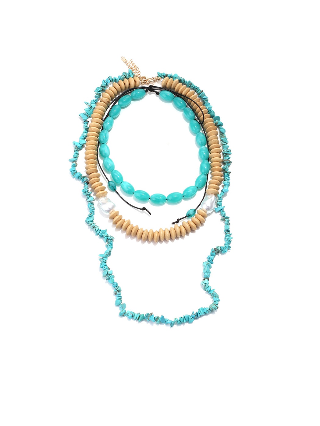 Nozari - Vintage Inspired Layered Bead Detail Necklace