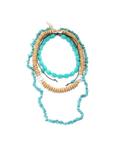 Nozari - Vintage Inspired Layered Bead Detail Necklace