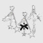 Keypus - Y2K Silver Tone Star Bow Keychain