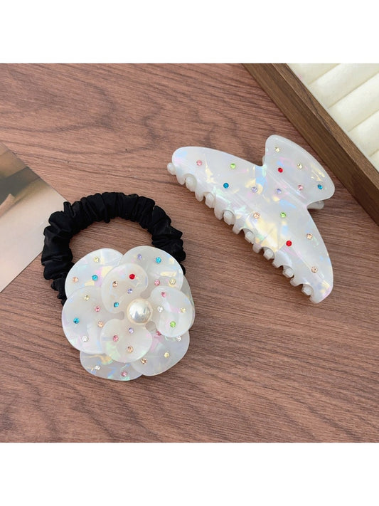 Beau - Chic Flower Scrunchie Claw Clip