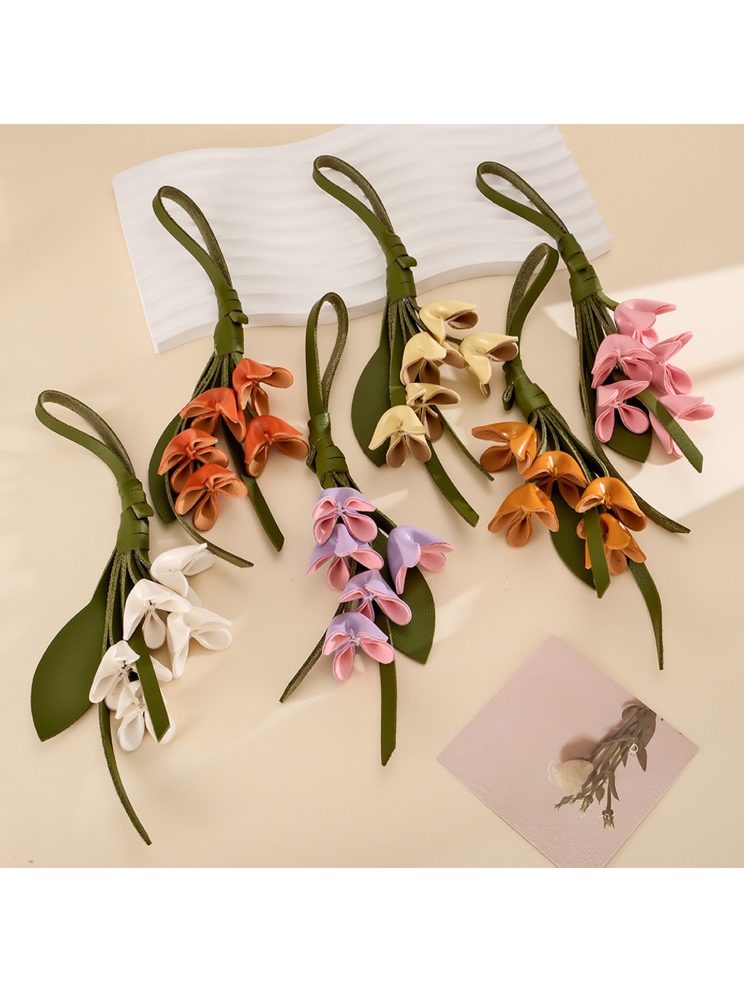 Keypus - Faux Leather Osmanthus Flower Bag Charm