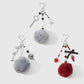 Keypus - Y2K Fuzz Ball and Cross Design Keychain