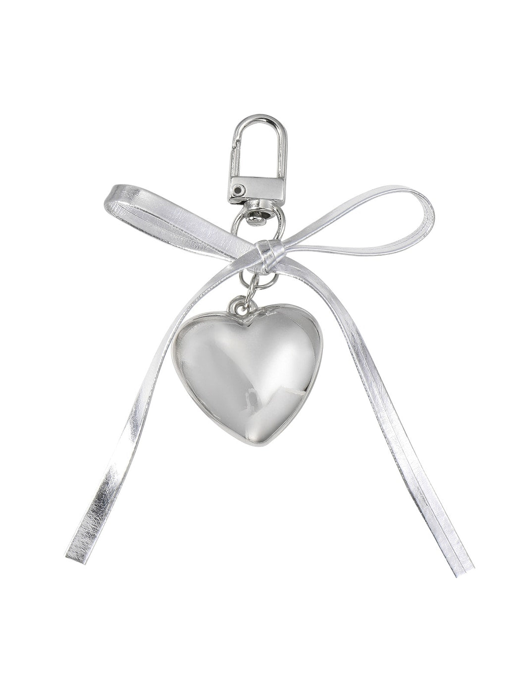 Keypus - Y2K Silver Bow Alloy and PU Bag Charm Keychain