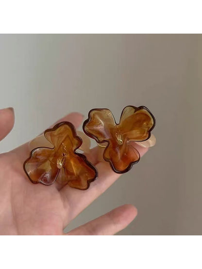 Earedge - Vintage Amber Flower Earrings