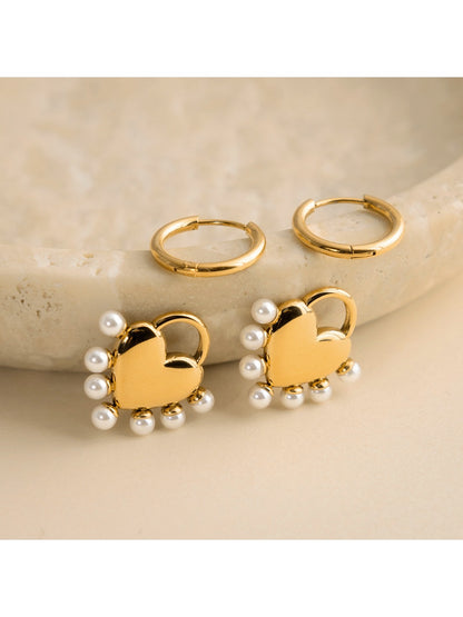 Earedge - Delicate Heart Pendant Drop Earrings