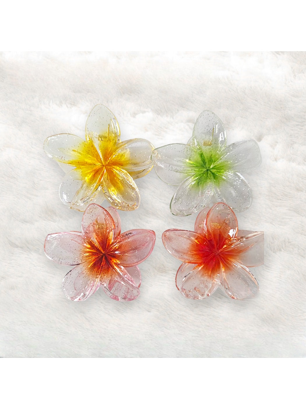 Beau - Vogue Sweet Style Transparent Flower Hair Claw Clip