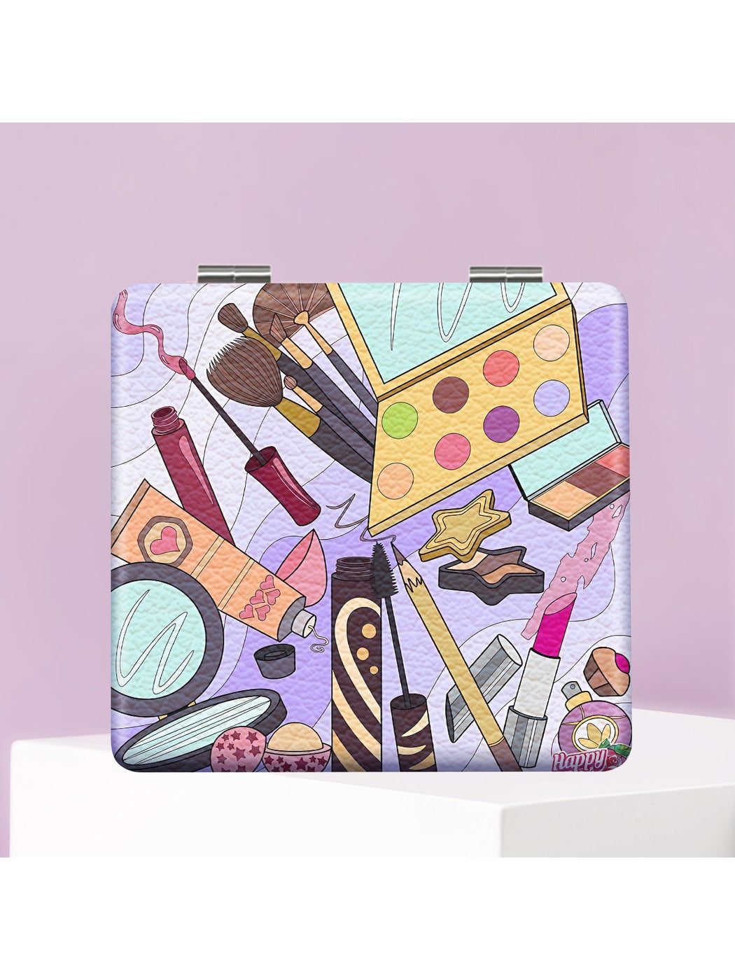Mirroray - PU Leather Cartoon Style Compact Mirror