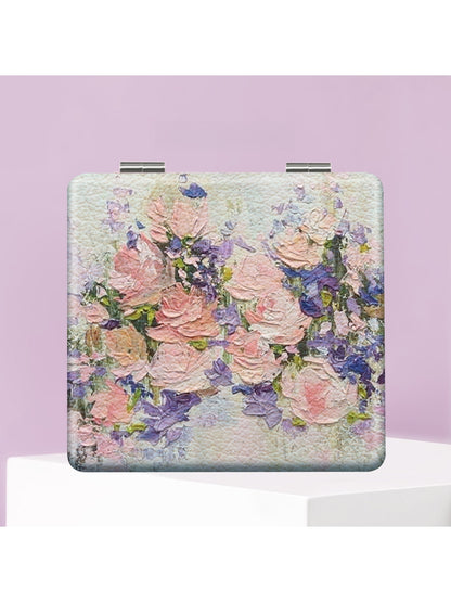 Mirroray - Square Floral Pattern Foldable Compact Mirror