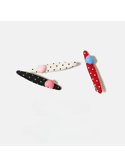Beau - Valentines Day Polka Dot Heart Hair Clip