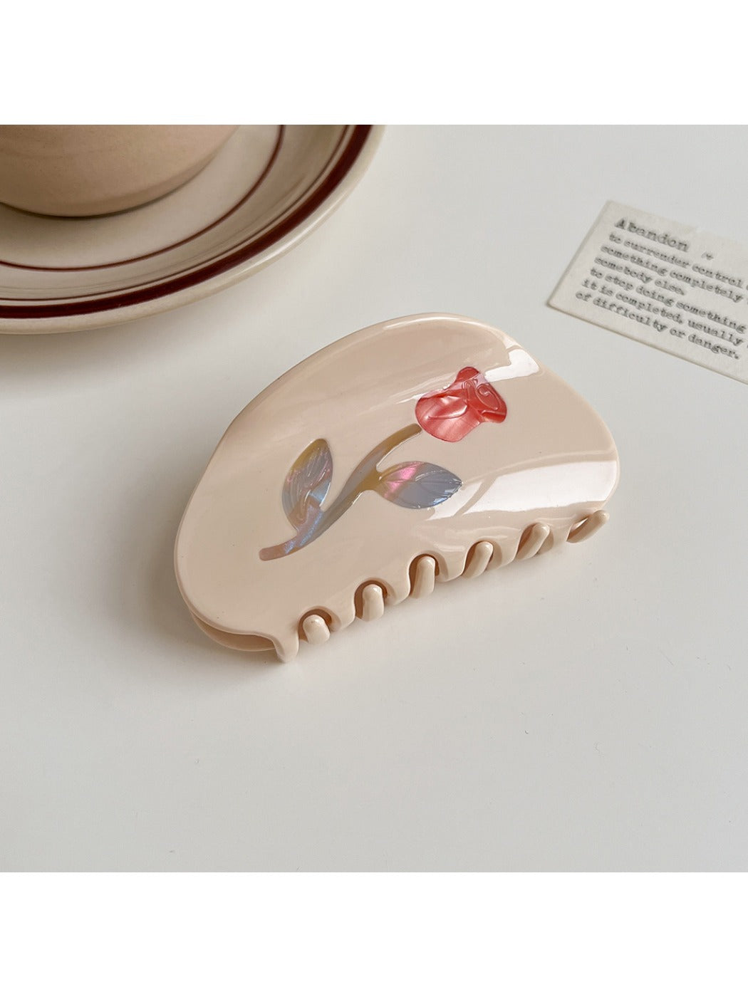 Beau - Vintage Rose Pattern Hair Clip